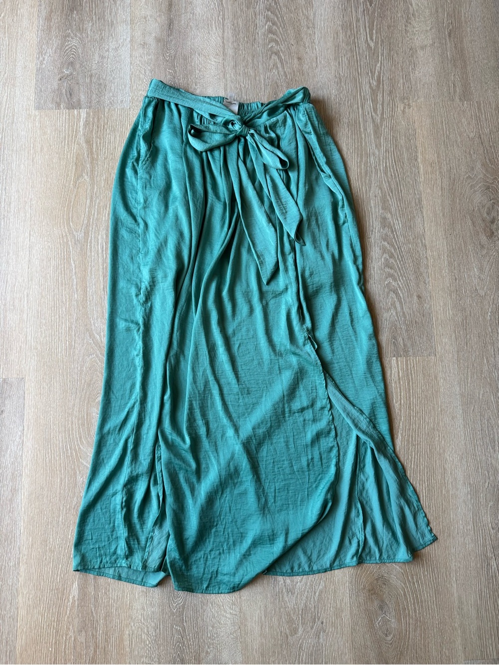 Flowy Teal Wrap Maxi Skirt - Women